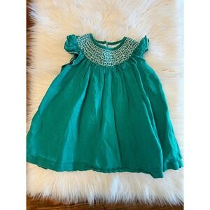Southern Siblings green smocked dress‎ 18m EUC